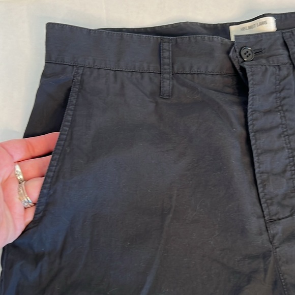 HELMUT LANG BLACK CUFFED CASUAL PANTS 4 - Picture 4 of 16